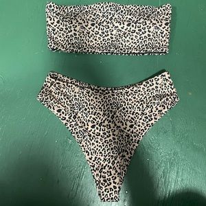 Ribbed Leopard Swim Suit